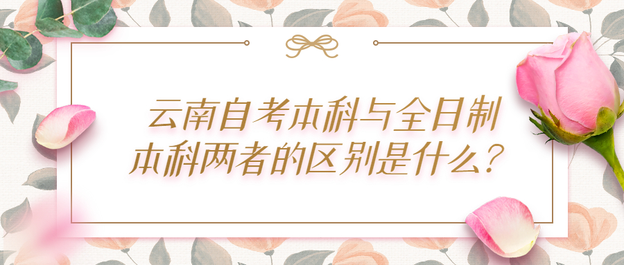 云南自考本科與全日制本科兩者的區別是什么？