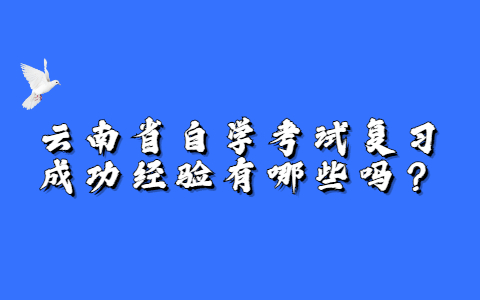 云南省自學考試復習成功經驗有哪些嗎？