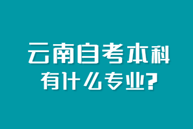 云南自考本科有什么專業?