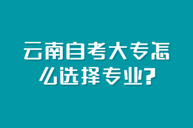 云南自考大專怎么選擇專業?