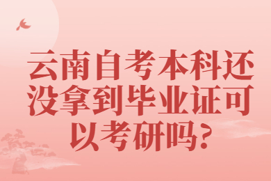 云南自考本科還沒拿到畢業證可以考研嗎?