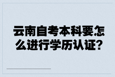 云南自考本科要怎么進行學歷認證?